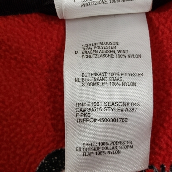 The North Face Red Fleece Zip Jacket - Picture 6 of 7